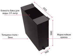 Бак навесной на банную печь Копеечка 31 л